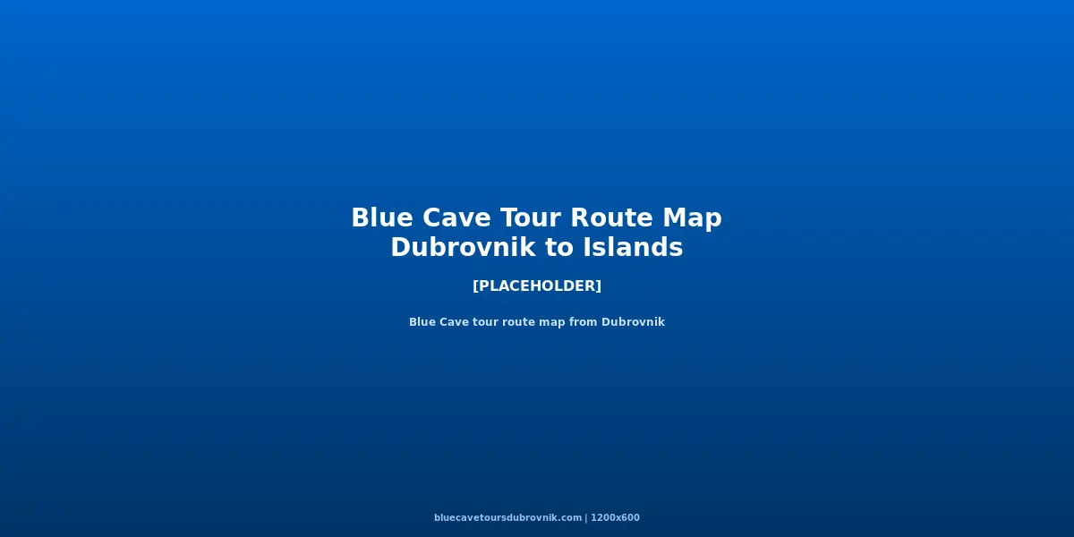 Route map of the Blue Cave tour from Dubrovnik showing all five island stops